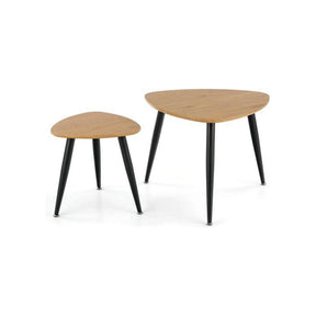 Set 2 masute cafea HOUSTON OCN-37097, stejar auriu/negru