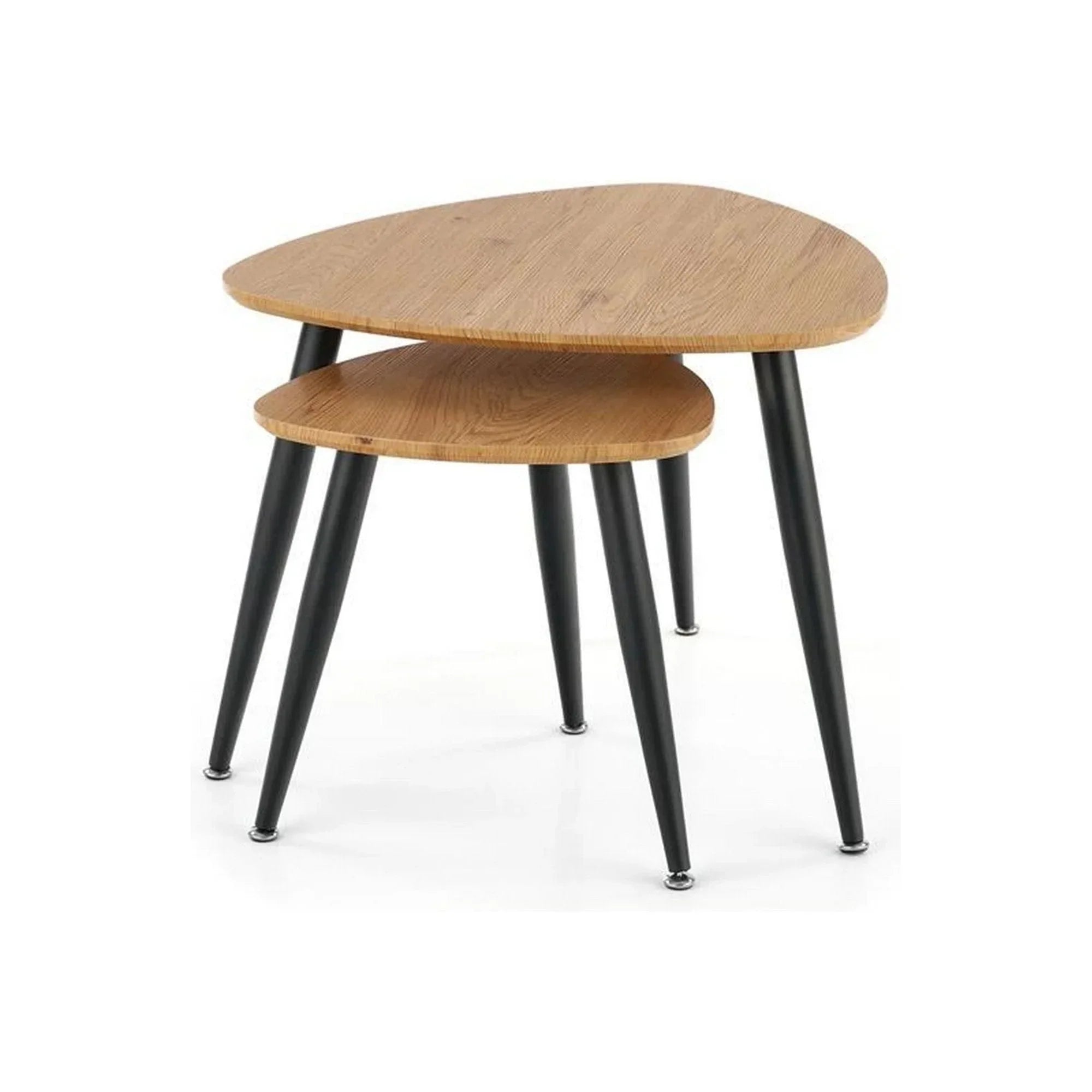 Set 2 masute cafea HOUSTON OCN-37097, stejar auriu/negru