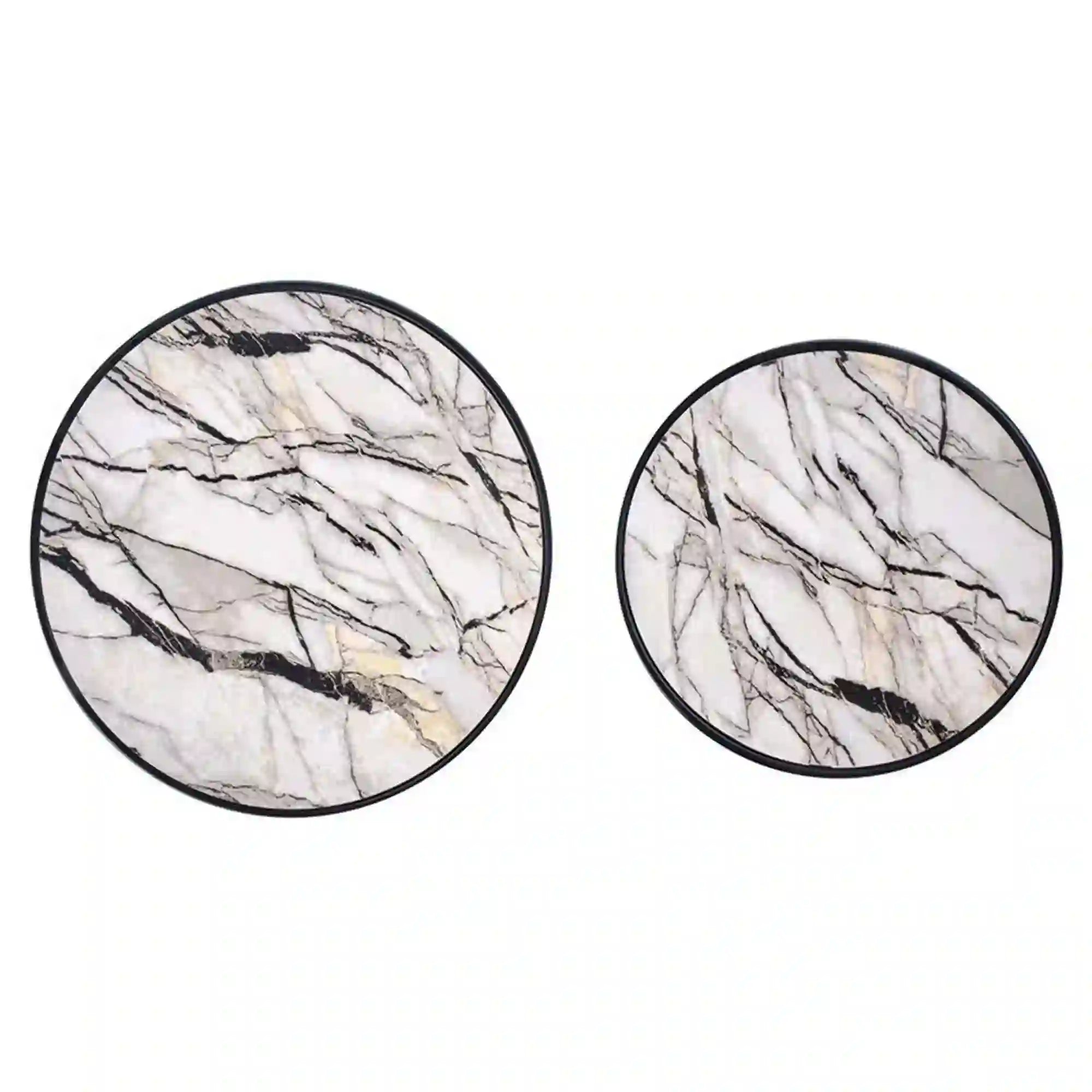 Set 2 masute cafea HOUSTON OCN-37099, bej/marmura/negru