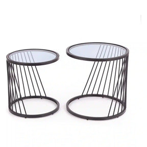 Set 2 masute cafea HOUSTON OCN-37117, transparent/negru