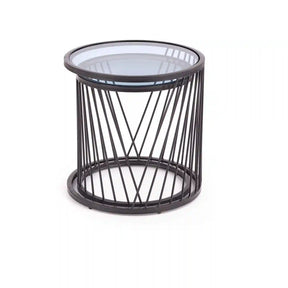Set 2 masute cafea HOUSTON OCN-37117, transparent/negru