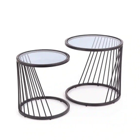 Set 2 masute cafea HOUSTON OCN-37117, transparent/negru