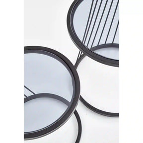 Set 2 masute cafea HOUSTON OCN-37117, transparent/negru
