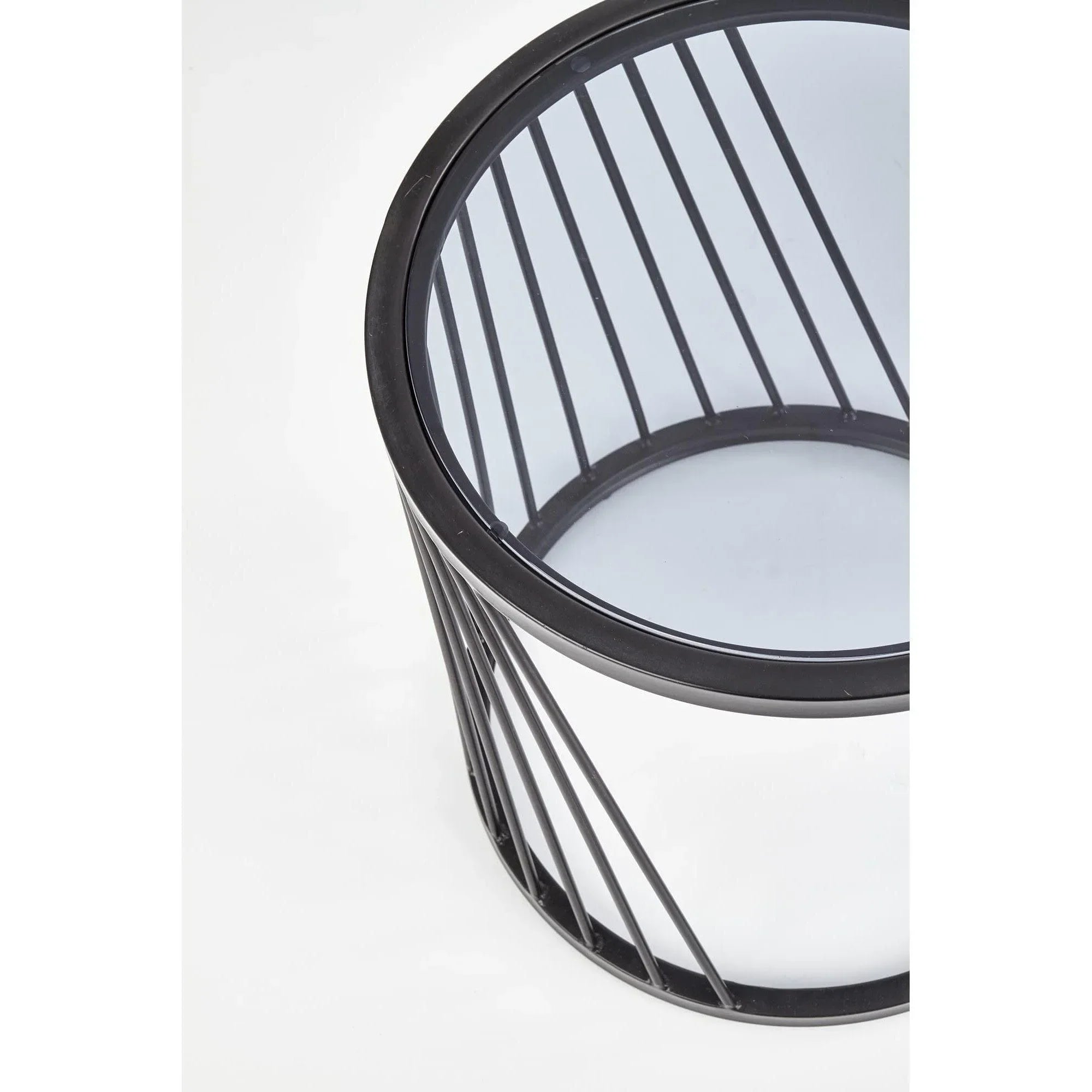 Set 2 masute cafea HOUSTON OCN-37117, transparent/negru