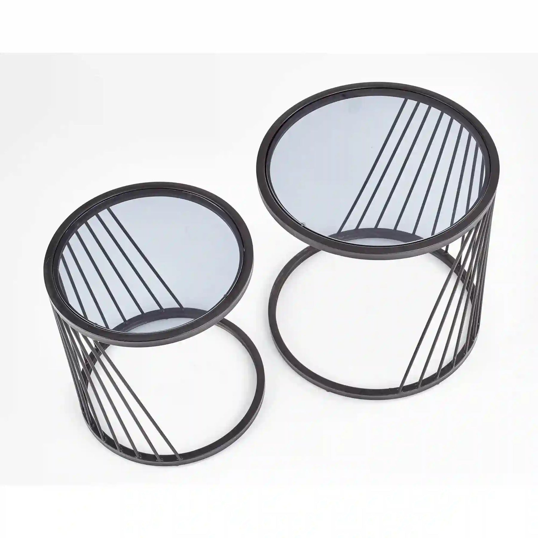 Set 2 masute cafea HOUSTON OCN-37117, transparent/negru