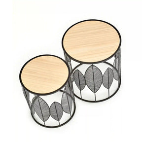 Set 2 masute cafea HOUSTON OCN-37172, stejar/negru