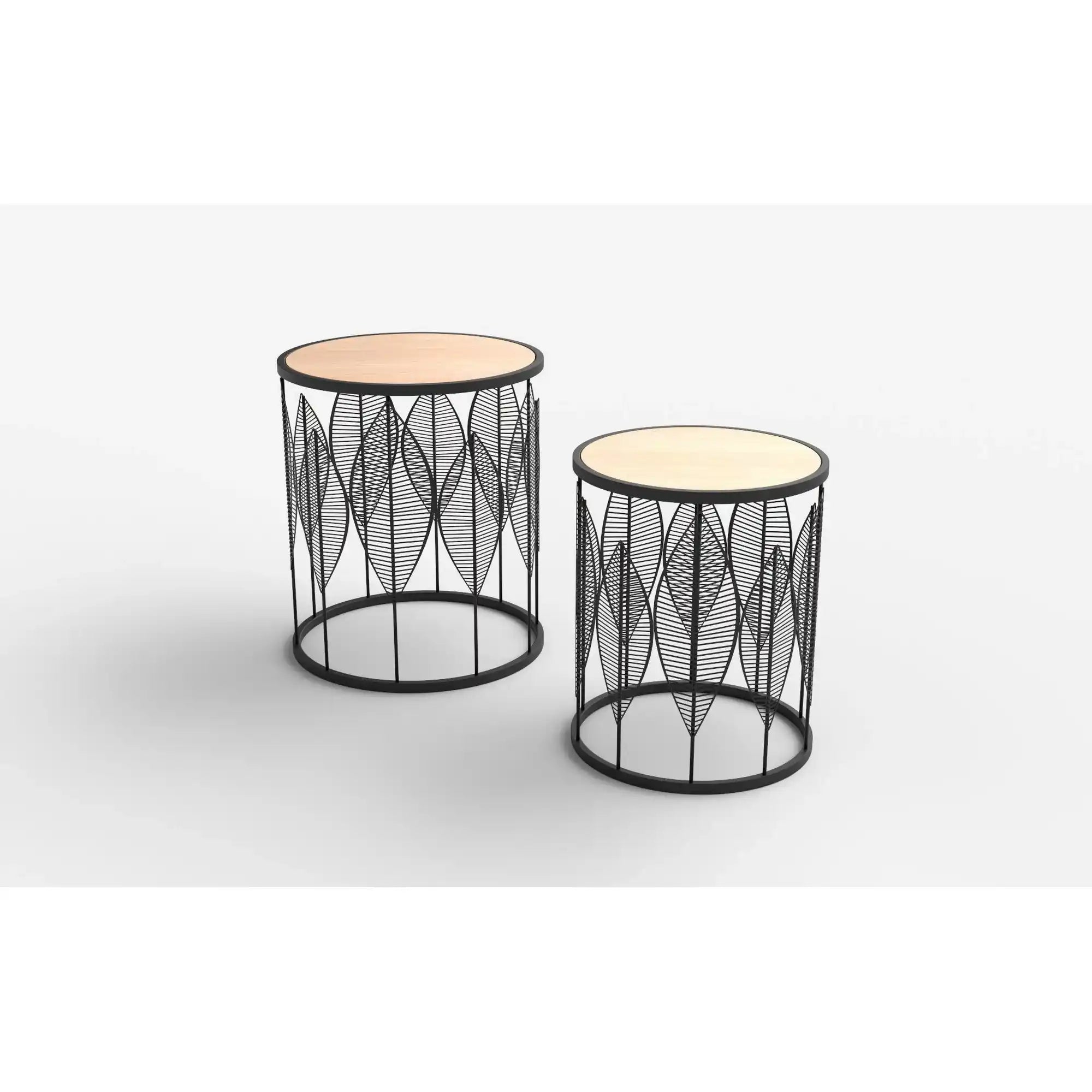 Set 2 masute cafea HOUSTON OCN-37172, stejar/negru