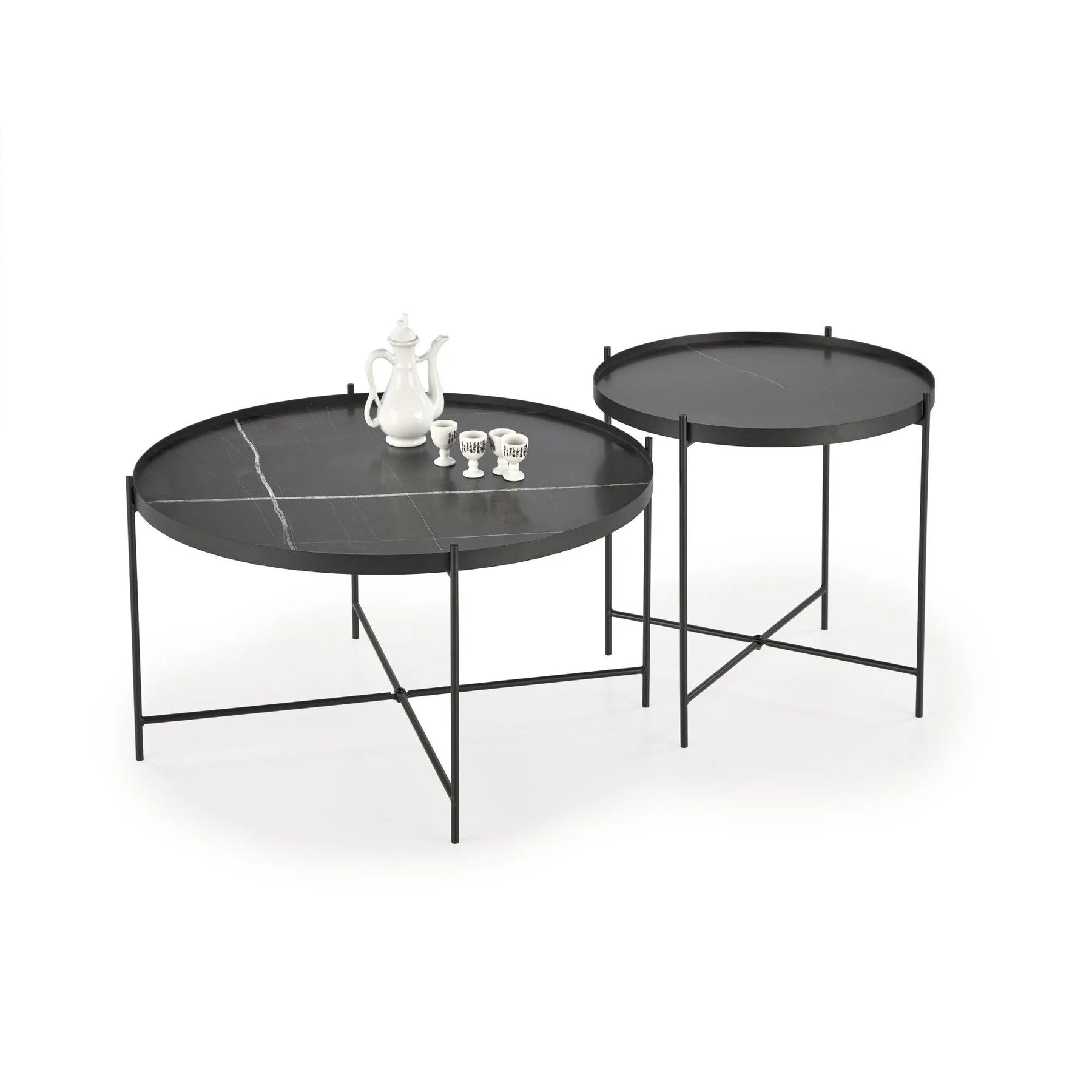 Set 2 masute cafea HOUSTON OCN-37187, negru