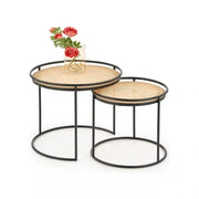 Set 2 masute cafea HOUSTON OCN-37223, stejar/negru