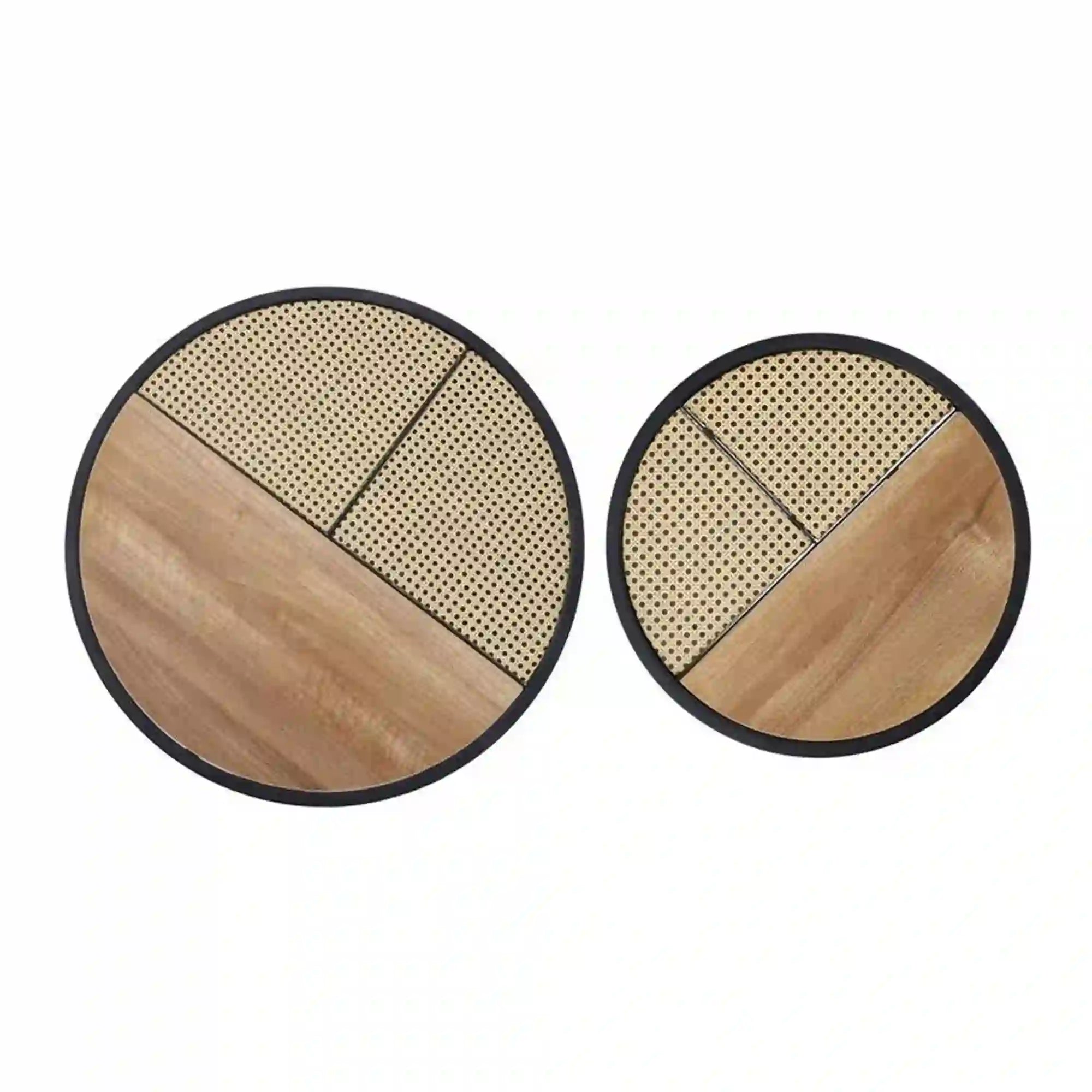 Set 2 masute cafea HOUSTON OCN-37231, stejar auriu/negru