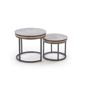 Set 2 masute cafea HOUSTON OCN-37238, gri/grafit