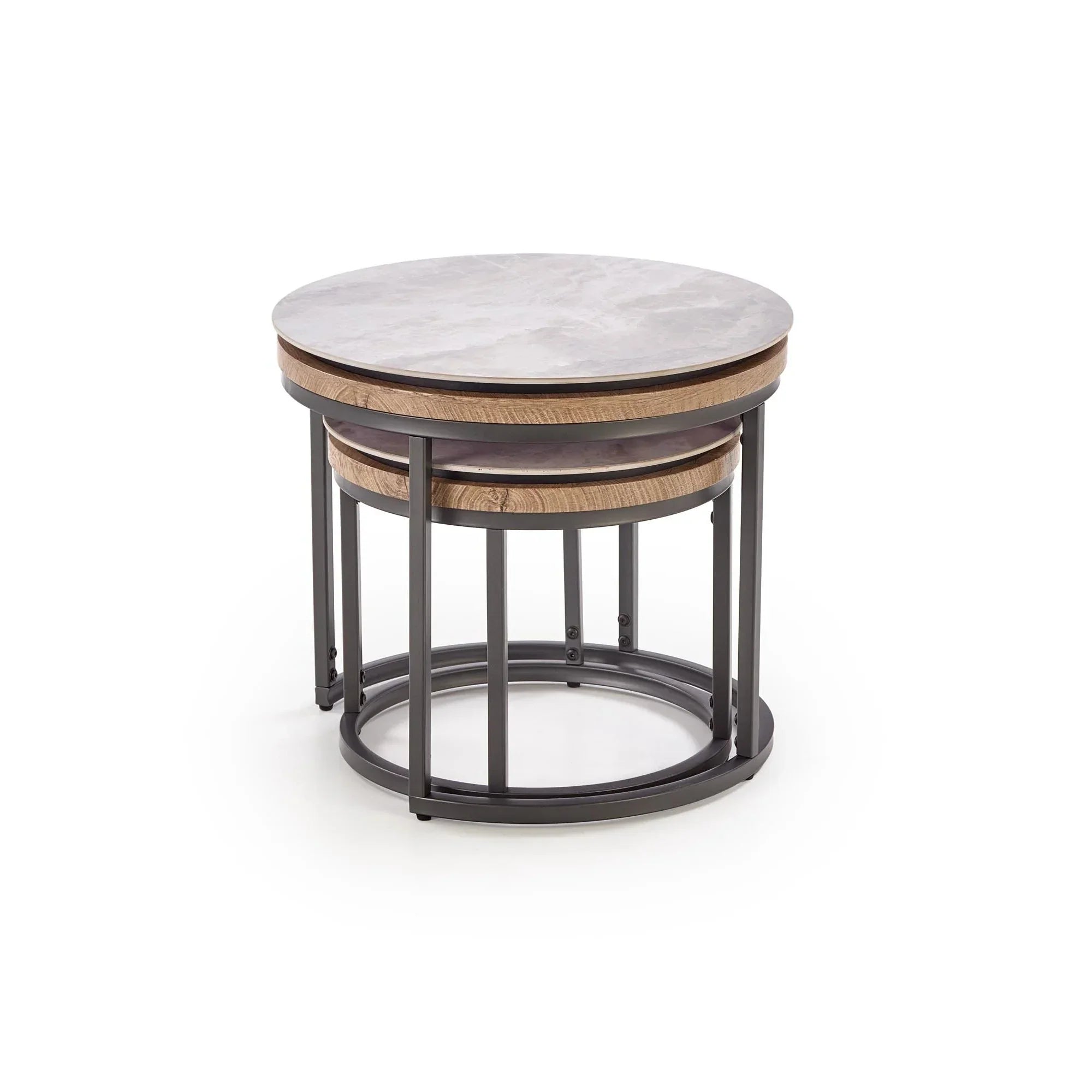 Set 2 masute cafea HOUSTON OCN-37238, gri/grafit