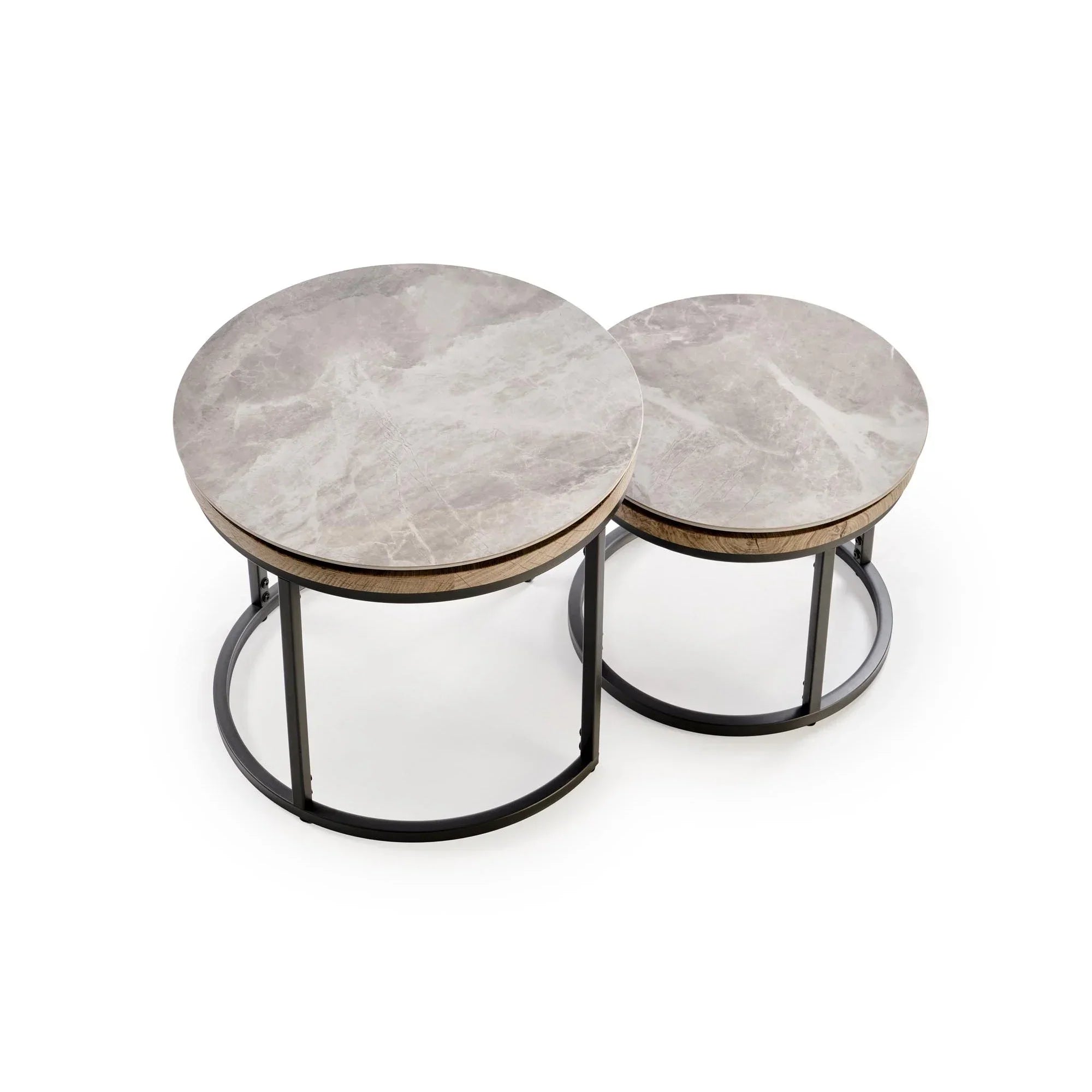 Set 2 masute cafea HOUSTON OCN-37238, gri/grafit