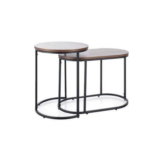 Set 2 masute DETROIT OCN-39066, nuc/negru mat