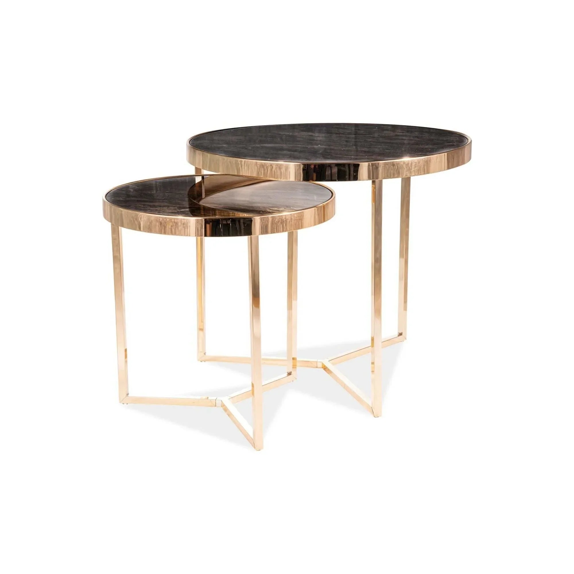 Set 2 masute DETROIT OCN-39161, negru/auriu