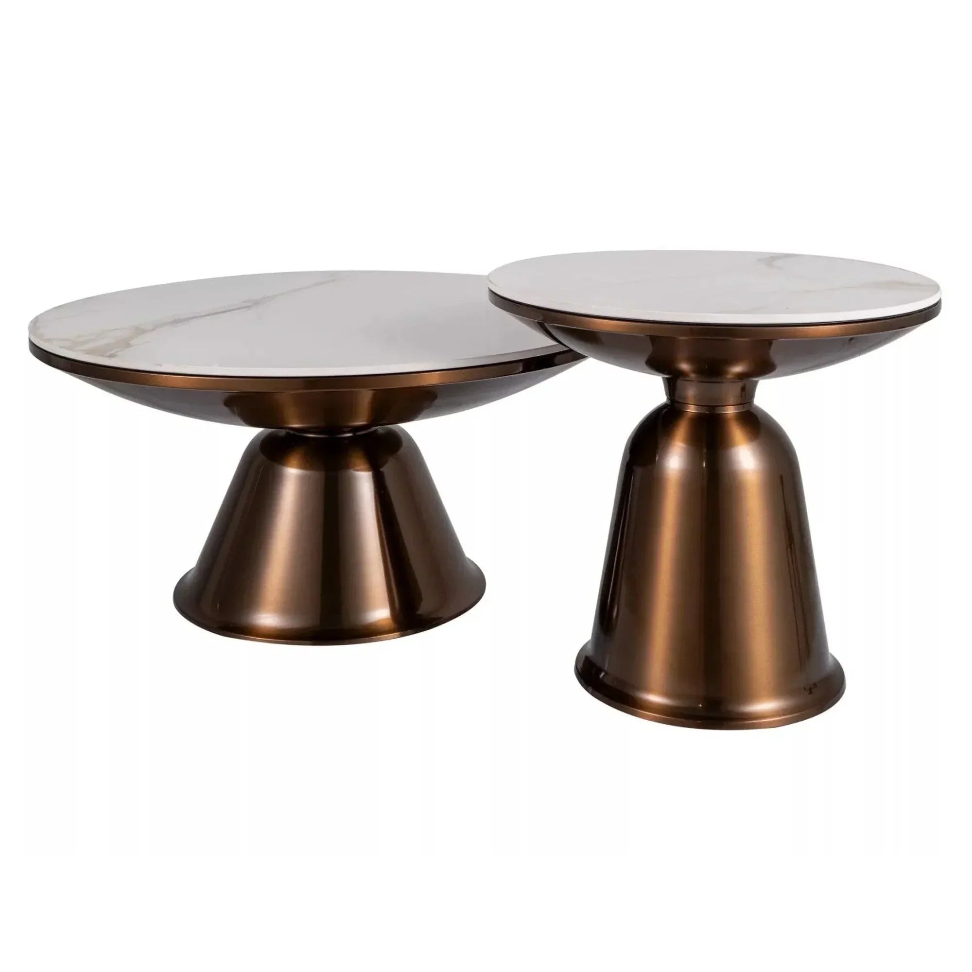 Set 2 masute DETROIT OCN-39293, alb/cupru