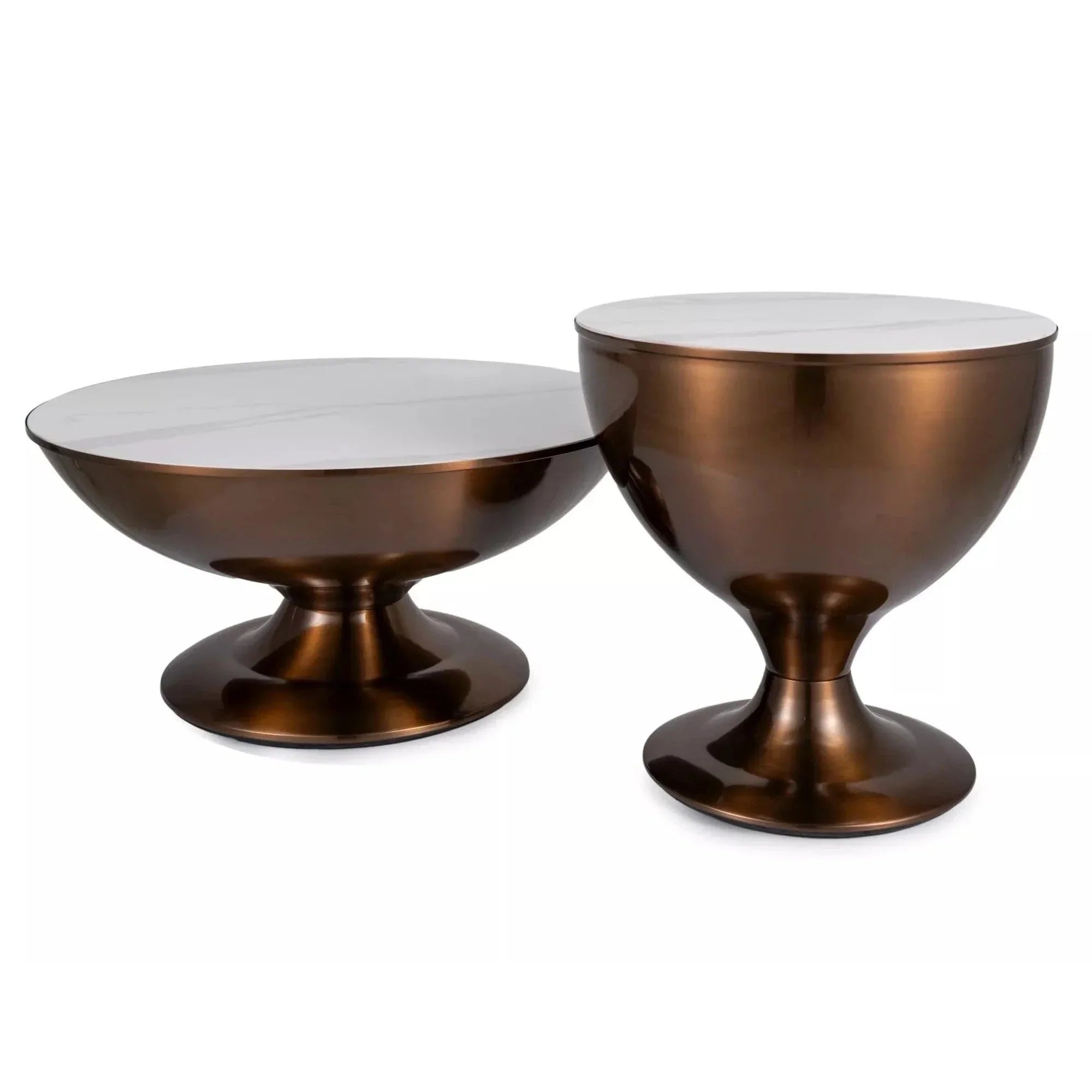 Set 2 masute DETROIT OCN-39294, alb/cupru