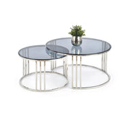 Set 2 masute HOUSTON OCN-37026, fumuriu/argintiu