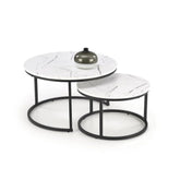 Set 2 masute HOUSTON OCN-37043, alb/negru