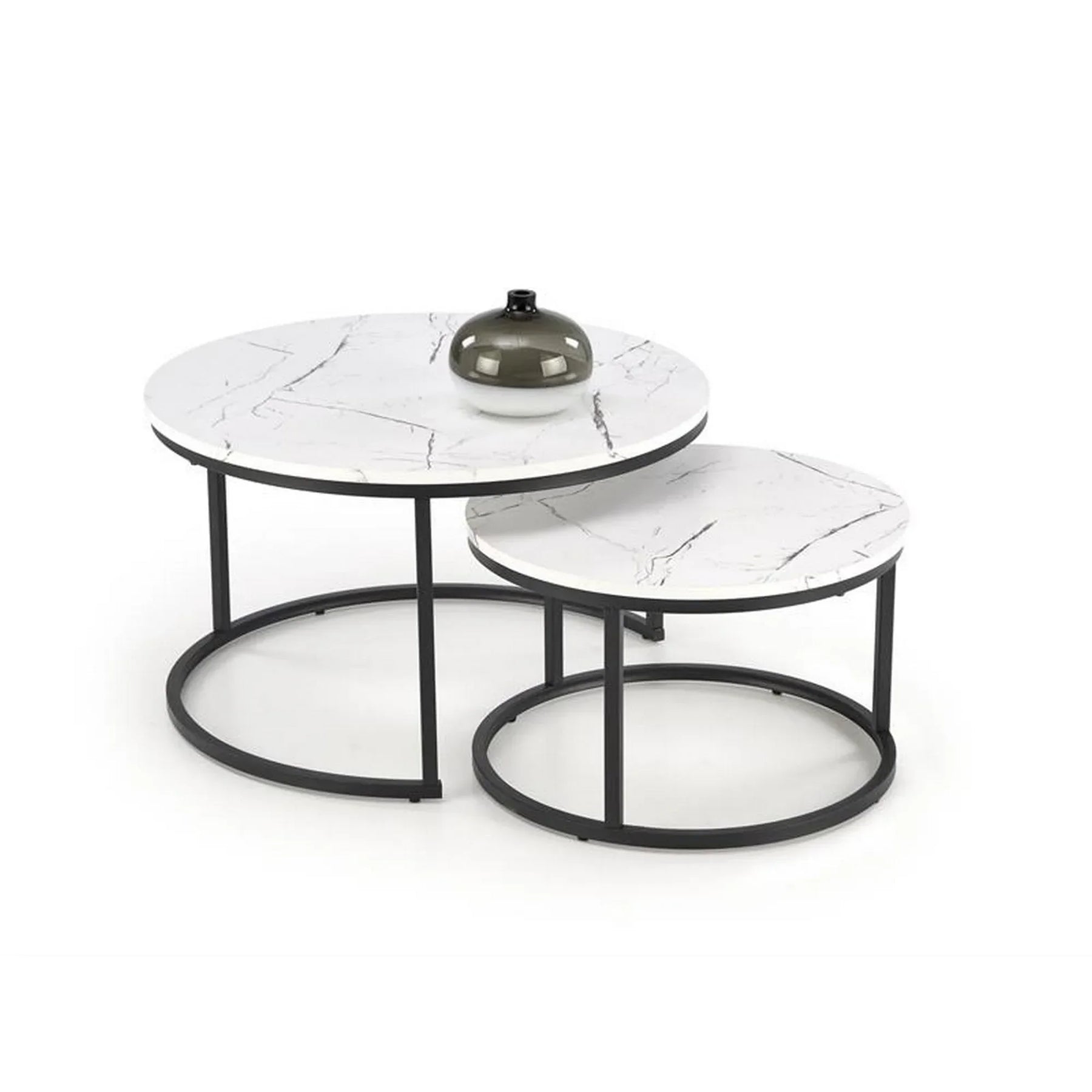 Set 2 masute HOUSTON OCN-37043, alb/negru