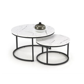 Set 2 masute HOUSTON OCN-37043, alb/negru