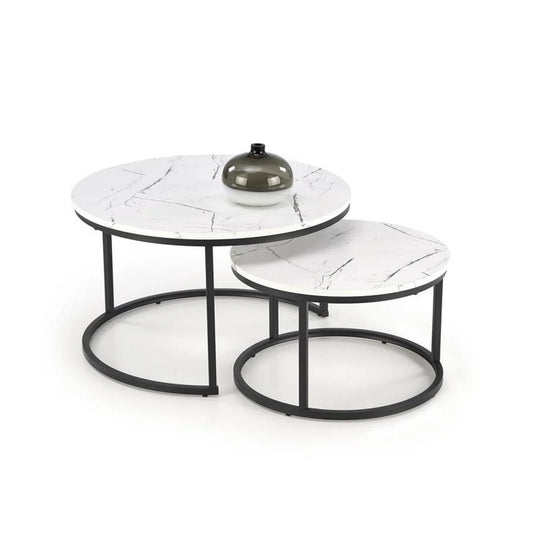 Set 2 masute HOUSTON OCN-37043, alb/negru