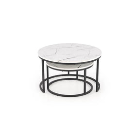 Set 2 masute HOUSTON OCN-37043, alb/negru
