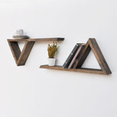 Set de 2 polițe din nuc, cu design modern, ideal pentru living – primabucata