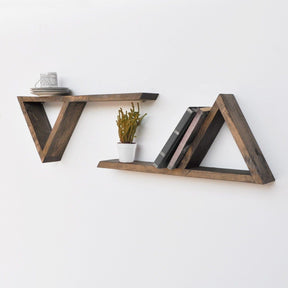 Set de 2 polițe din nuc, cu design modern, ideal pentru living – primabucata