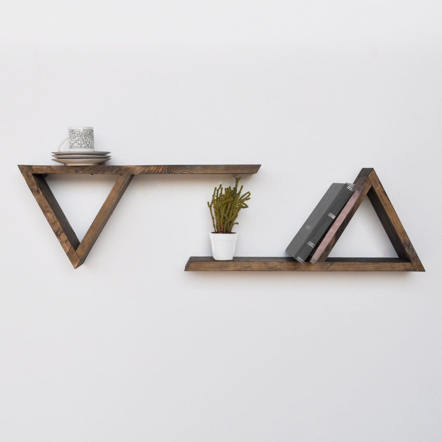 Set de 2 polițe din nuc, cu design modern, ideale pentru living – primabucata