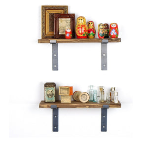 Set 2 polițe din lemn nuc, ideale pentru decorarea unui living modern – primabucata