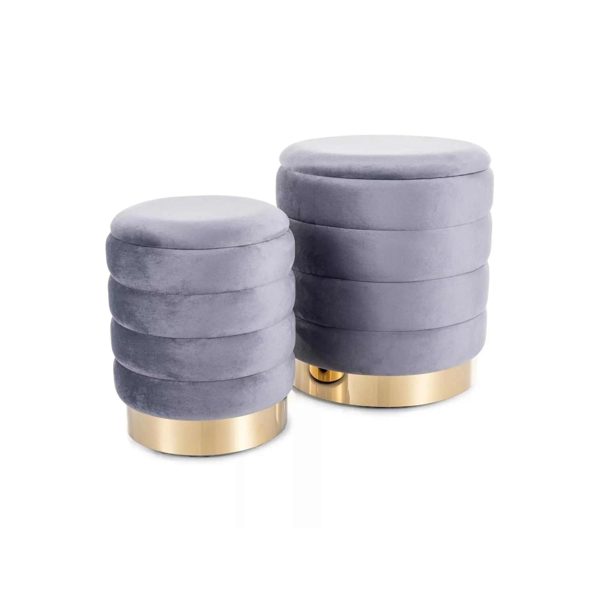 Set 2 taburete DETROIT OCN-38371, gri/auriu