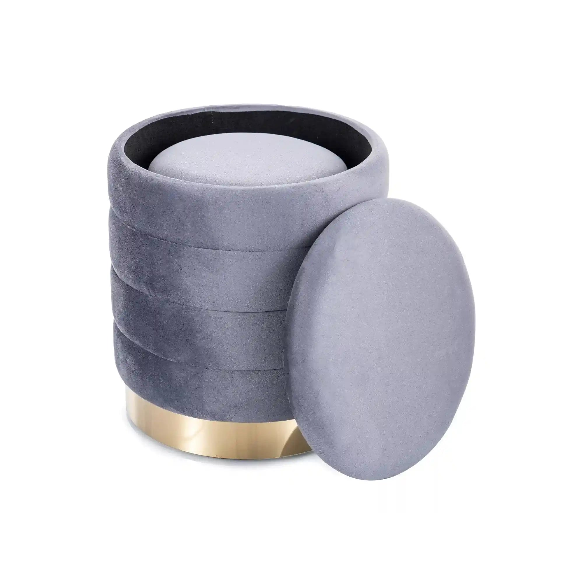 Set 2 taburete DETROIT OCN-38371, gri/auriu