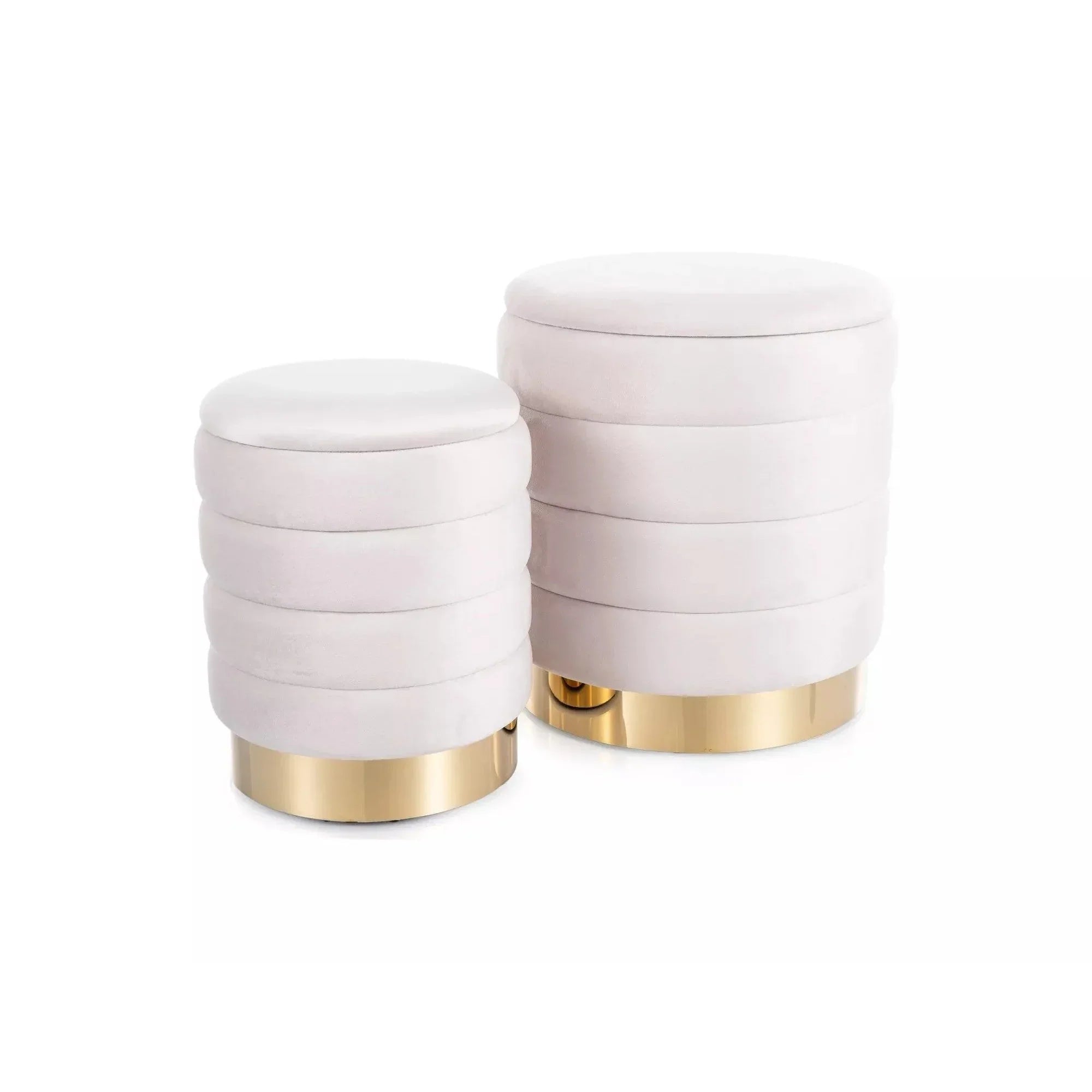 Set 2 taburete DETROIT OCN-38372, bej deschis/auriu