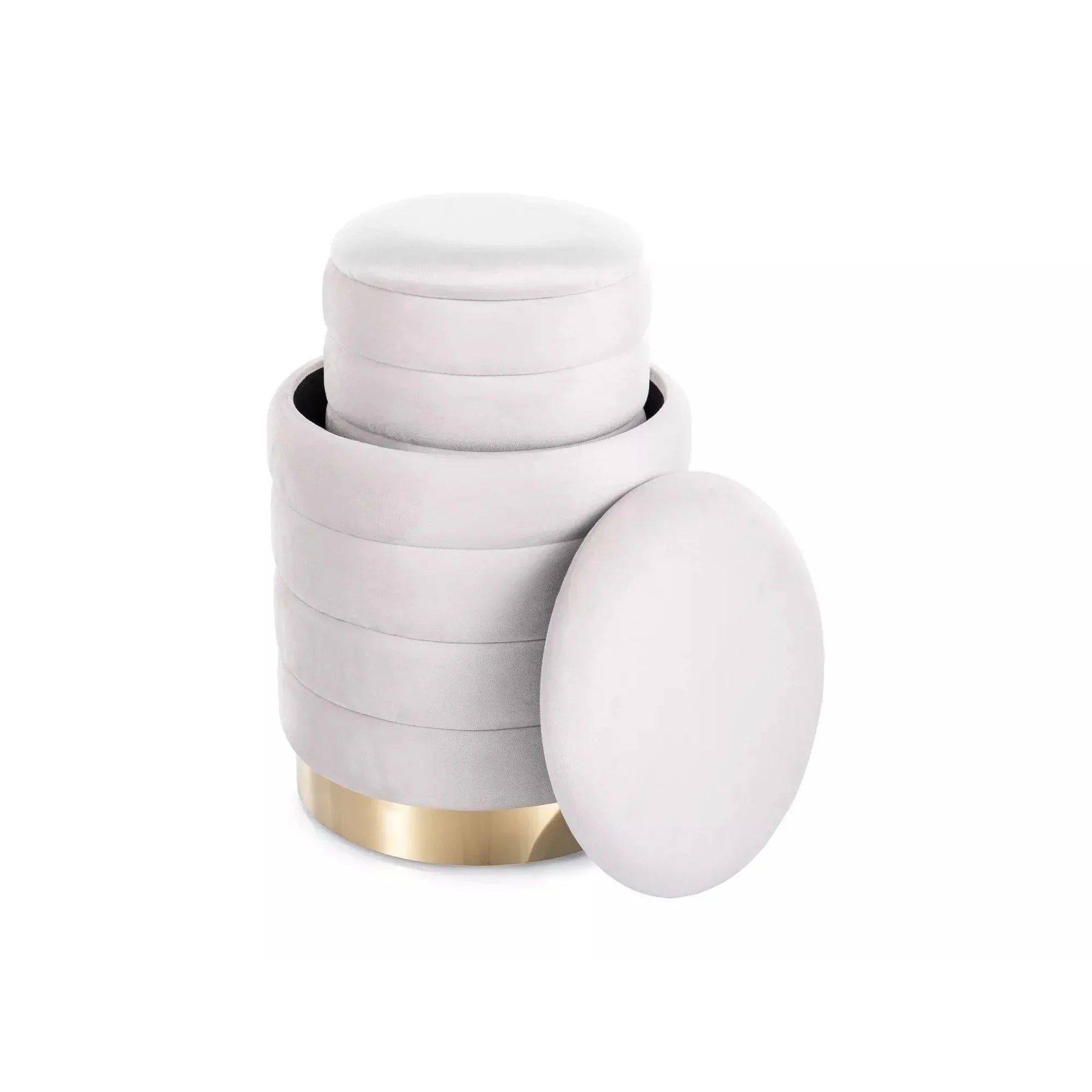 Set 2 taburete DETROIT OCN-38372, bej deschis/auriu