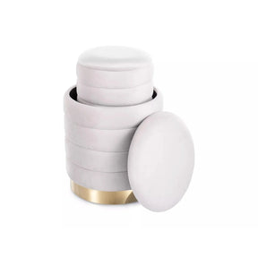 Set 2 taburete DETROIT OCN-38372, bej deschis/auriu