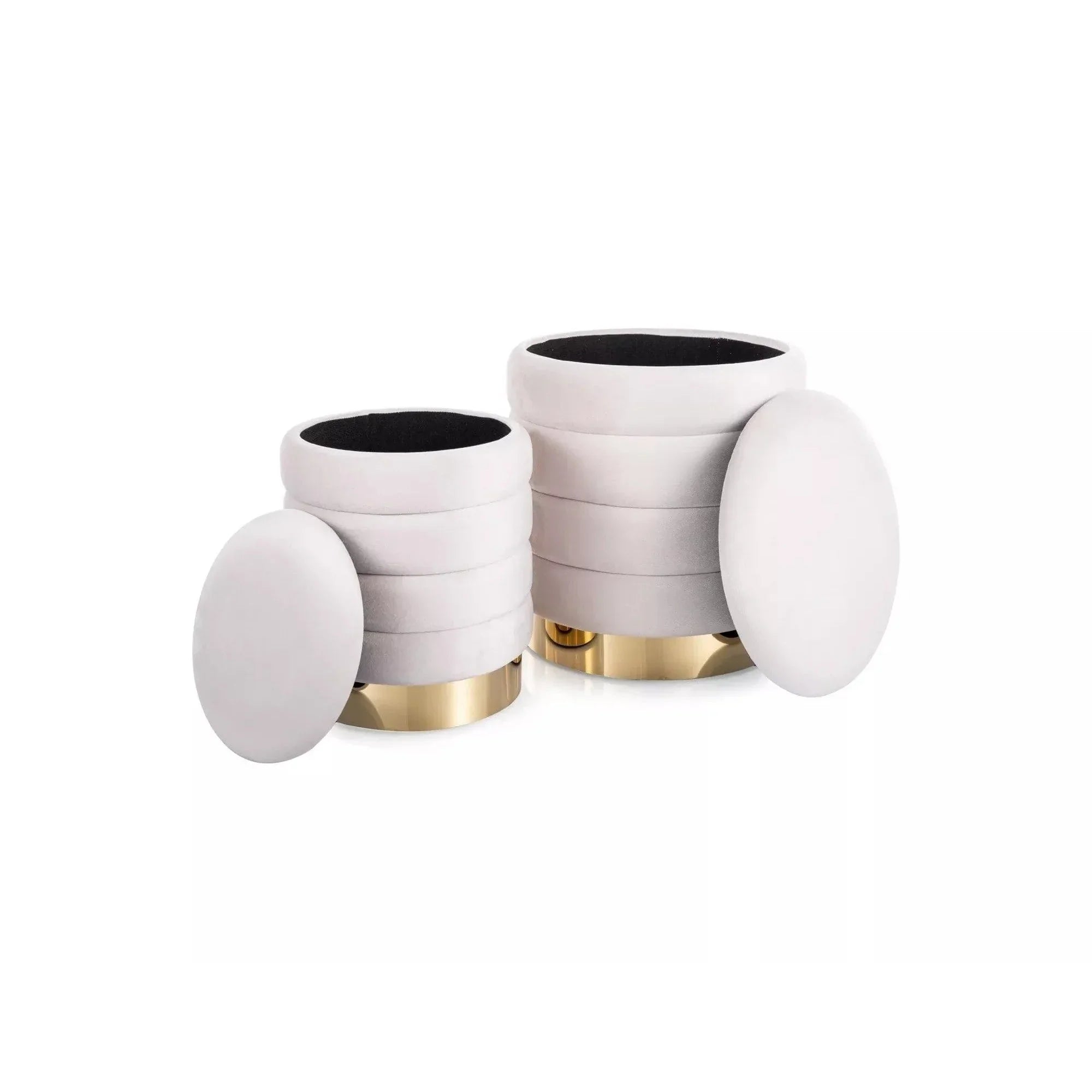 Set 2 taburete DETROIT OCN-38372, bej deschis/auriu