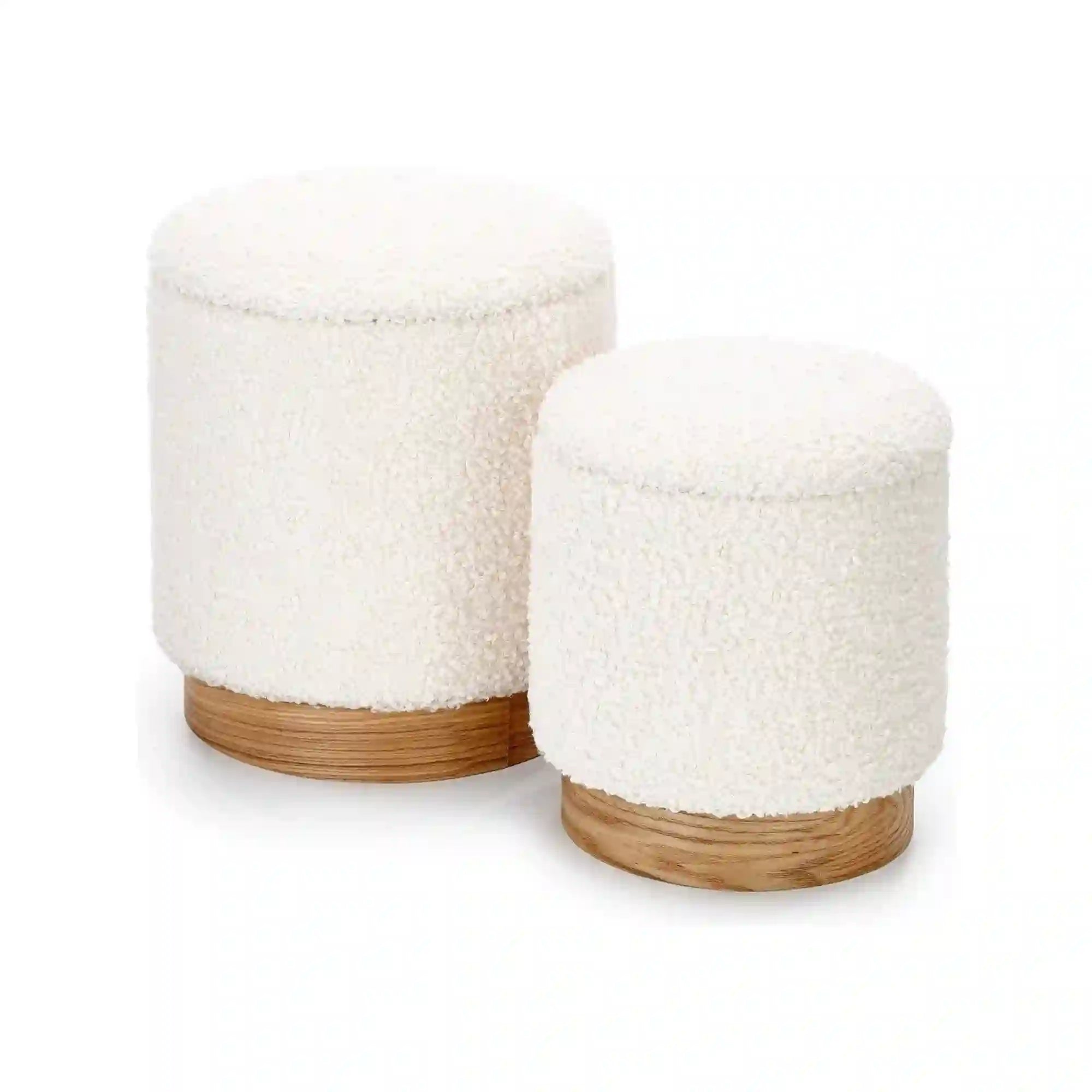 Set 2 taburete HOUSTON OCN-35837, crem/stejar