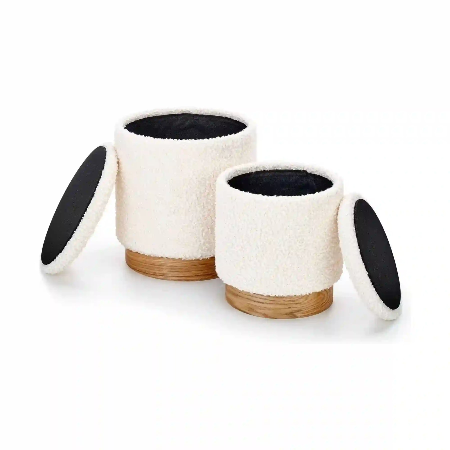 Set 2 taburete HOUSTON OCN-35837, crem/stejar