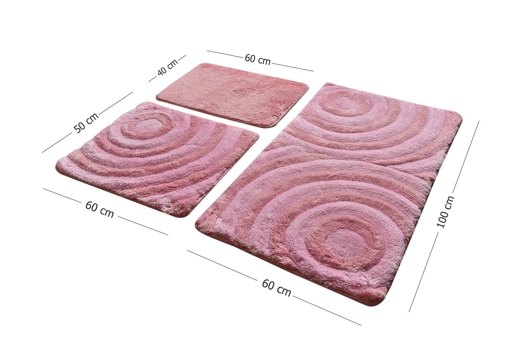 Set 3 covorase baie AMSTERDAM OCN-33903, roz