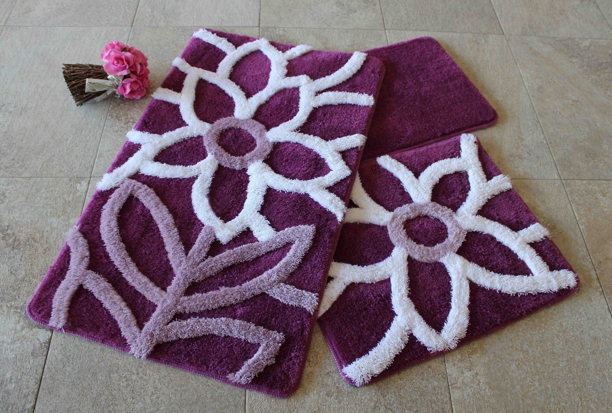 Set 3 covorase baie AMSTERDAM OCN-33904, mov/alb