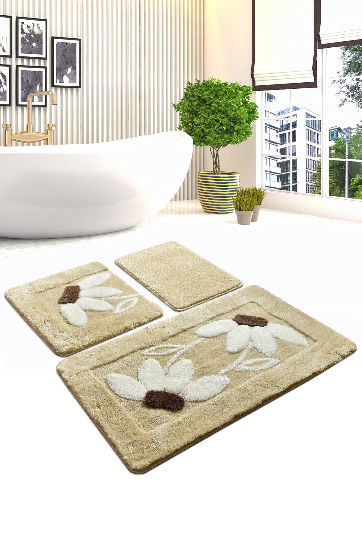 Set 3 covorase baie AMSTERDAM OCN-33908, bej