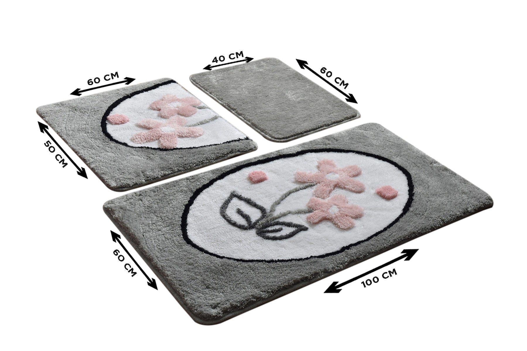 Set 3 covorase baie AMSTERDAM OCN-33909, gri