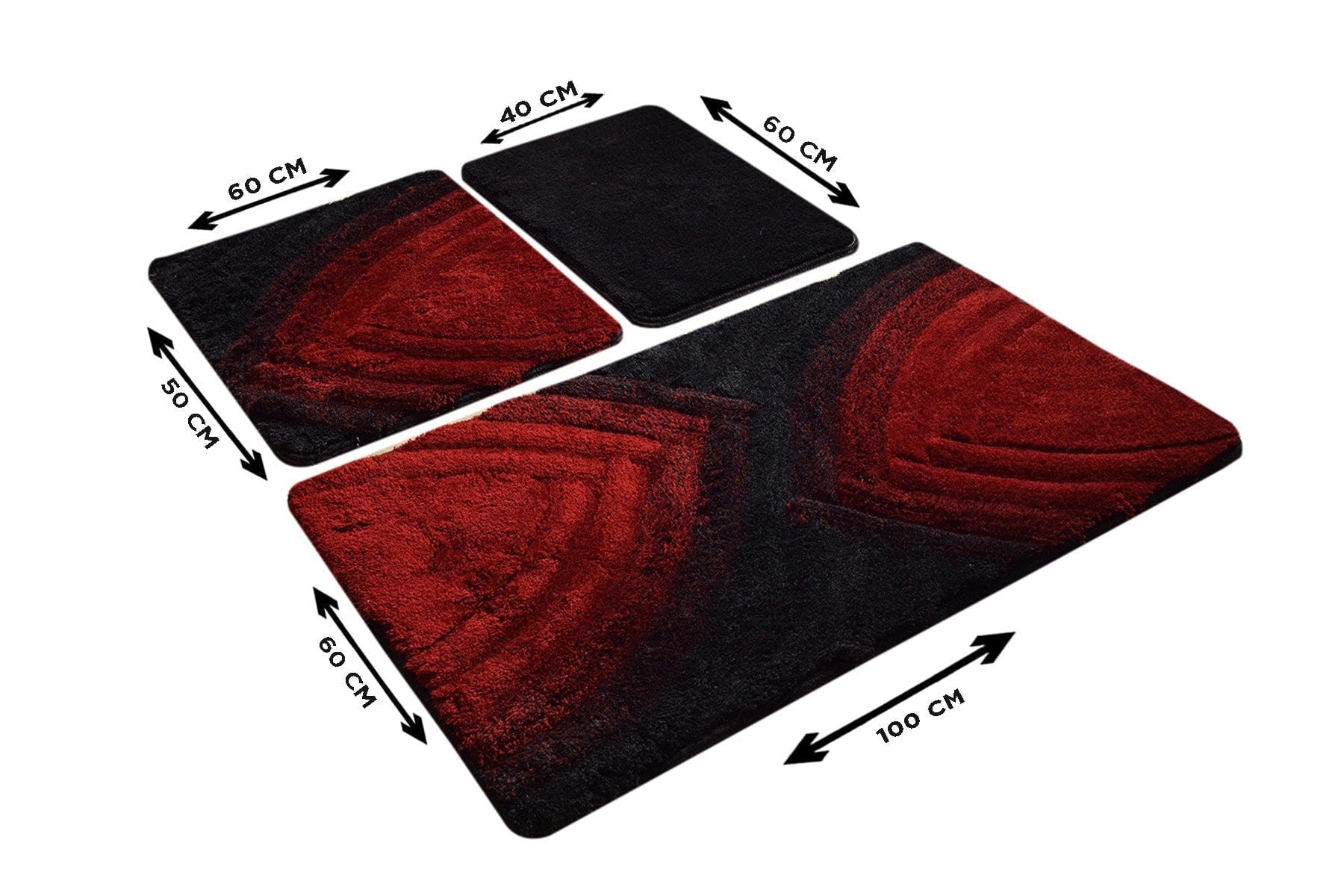 Set 3 covorase baie AMSTERDAM OCN-33910, rosu/negru