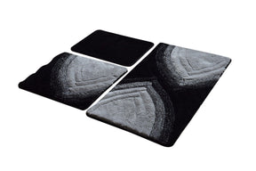 Set 3 covorase baie AMSTERDAM OCN-33911, negru/gri