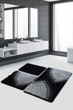 Set 3 covorase baie AMSTERDAM OCN-33911, negru/gri