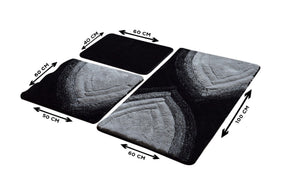 Set 3 covorase baie AMSTERDAM OCN-33911, negru/gri