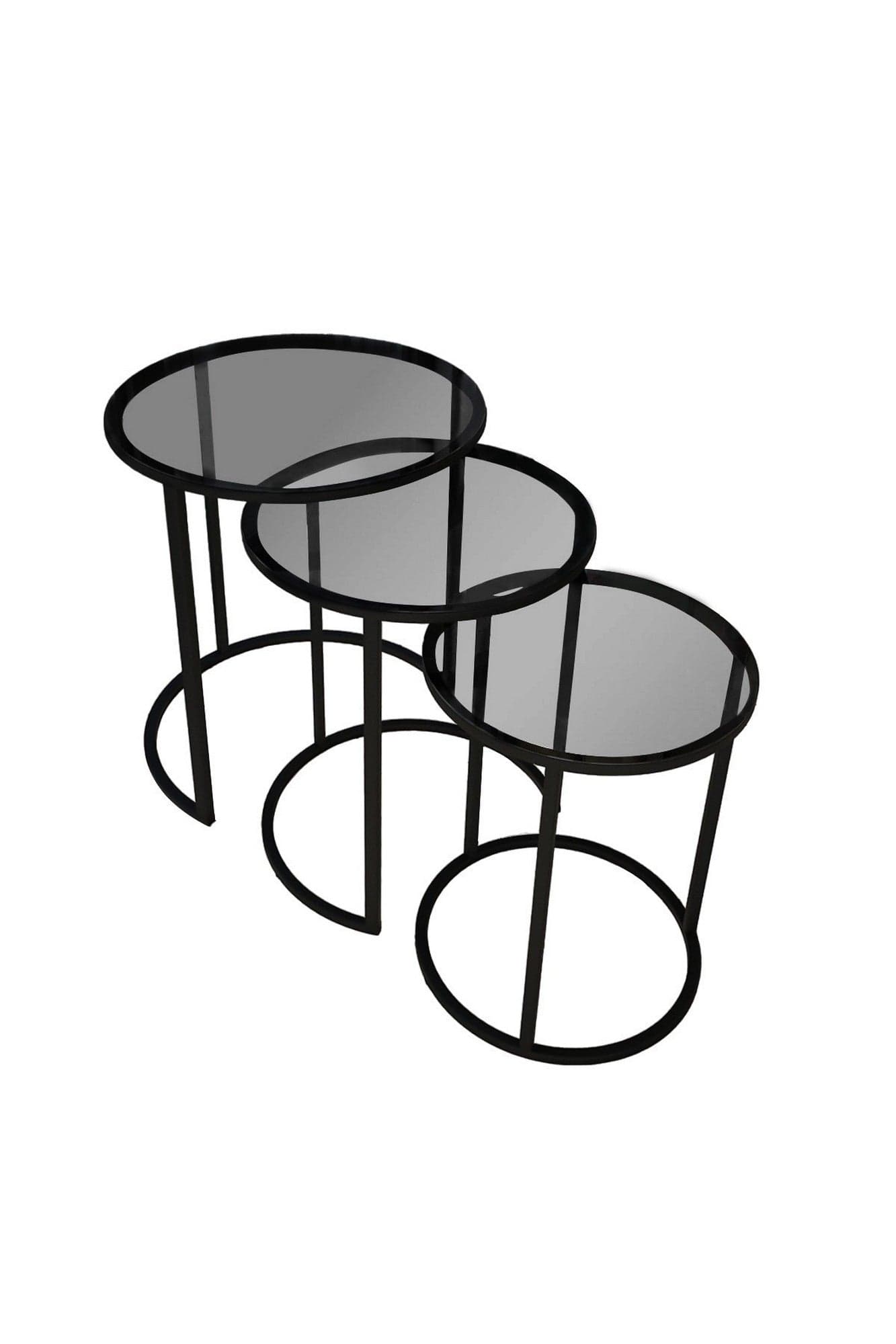 Set 3 masute AMSTERDAM OCN-31682, fumuriu/negru