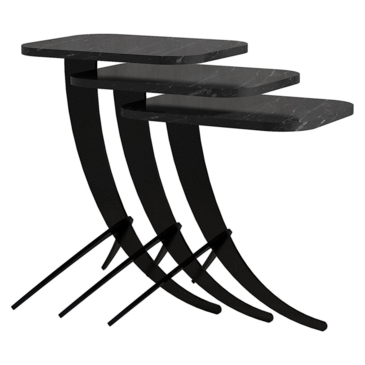 Set 3 masute cafea AMSTERDAM OCN-31766, negru