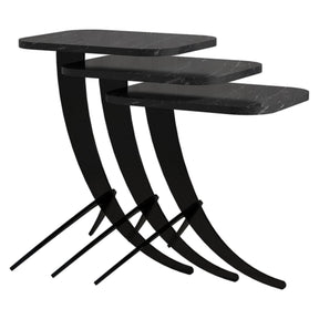 Set 3 masute cafea AMSTERDAM OCN-31766, negru
